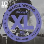 D'Addario EXL115 Nickel Wound Guitar Strings, Med/Blues-Jazz Rock,11-49, 10 Pack