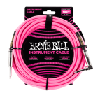 Ernie Ball 18ft Straight/ Angle Braided Neon Pink Cable