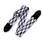 Levys 2" Print Guitar Strap on Polyester w/ Suede Leather Ends, Black Plastic Slide And Black Suede Ends