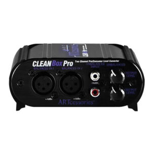 ART Two Channel Pro Converter. XLR, RCA and 1/8" I/O w/ 12V AC Adaptor NEW front view