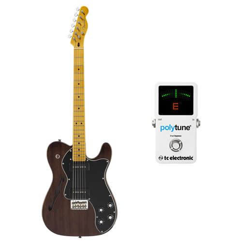 Fender Mod Player Telecaster Thinline Deluxe Black TC Electronics Polytune 2-0