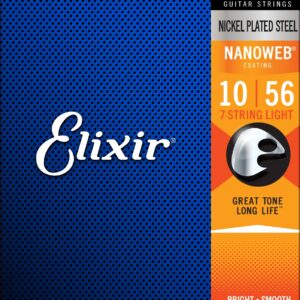 ELIXIR Electric 7-String Guitar Nickel Plated Steel Light (10-56) NANOWEB Coated-0