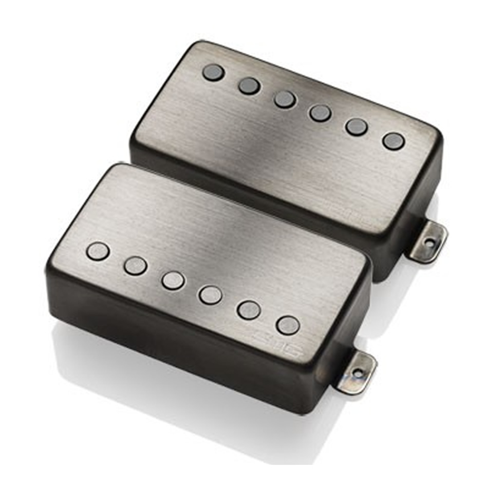 EMG MetalWorks 57/66 Humbucker Solder-less Pickup Set, Brushed Black Chrome