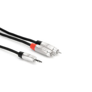 HOSA HMR-006Y Pro Stereo Breakout 3.5mm TRS to Dual Male RCA 6ft ends