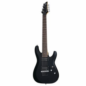 Schecter C-7 Deluxe 7-String Electric Guitar Rosewood Fretboard Satin Black-138362