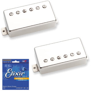 Seymour Duncan SH-PG1N and SH-PG1B Nickel Pearly Gates Humbucker Pickup Set with Free Elixir Custom Light Guitar Strings