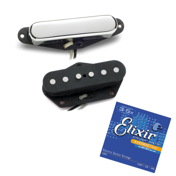 Seymour Duncan Vintage Tele STR-1 and Vintage '54 STL-1 Pickup Set with Free Elixir Custom Light Guitar Strings