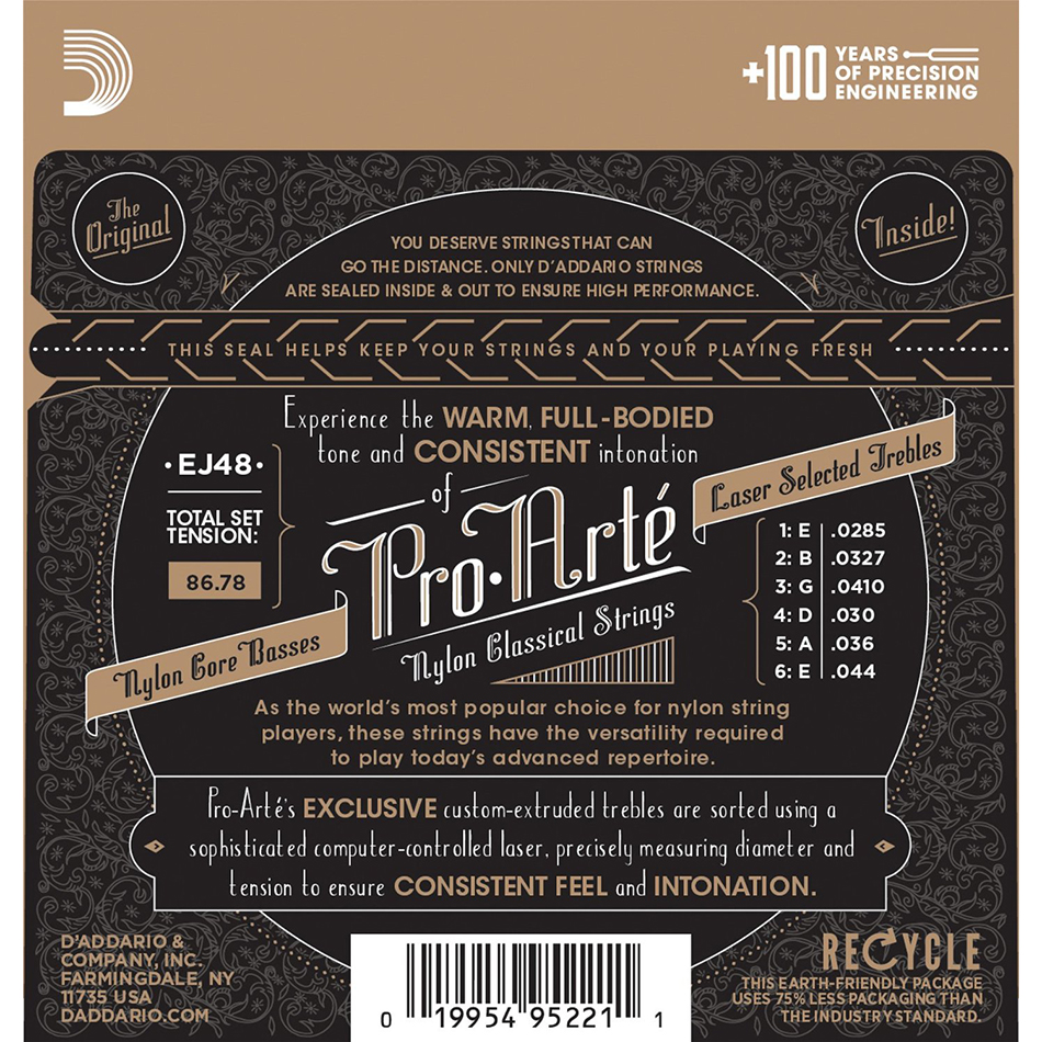 D'Addario EJ48 SET PRO-ARTE CLR/80-20 HARD Classical Strings-58413