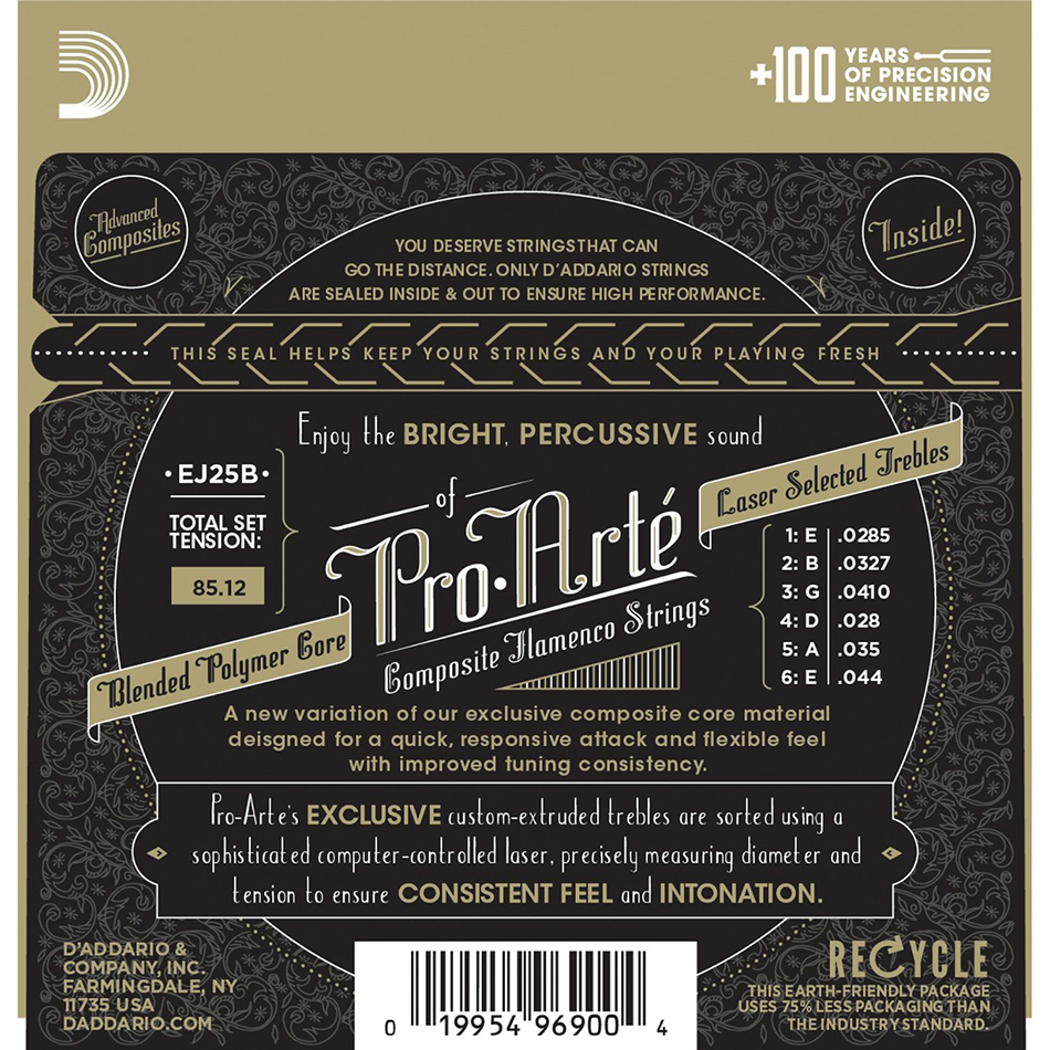 D'Addario EJ25B SET PRO-ARTE BLK COMP FLAMENCO Classical Strings-58350