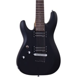 Schecter C-7 Deluxe 7-String Electric Guitar Left Handed Satin Black
