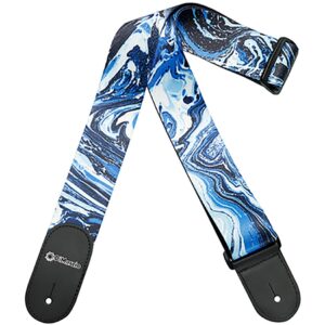 DiMarzio Steve Vai Guitar Strap 2", leather tabs & tie cord, Blue Universe