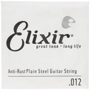 Elixir 13012 Anti-Rust Plated Plain Steel .012, Single Guitar String-0