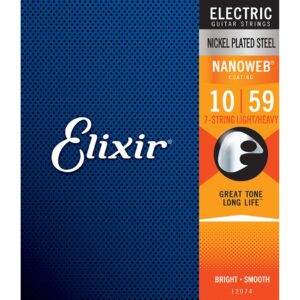 Elixir Electric Nickel Plated Steel w/ NANOWEB Coating, 7-String Light/Heavy (.010-.059)-78661