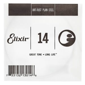 Elixir Anti-Rust Plain Steel Single String, .014-0