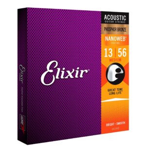Elixir Acoustic Phosphor Bronze w/ NANOWEB Coating, Medium (.013-.056)-0