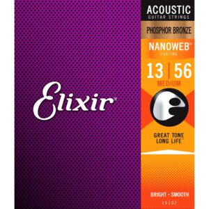 Elixir Acoustic Phosphor Bronze w/ NANOWEB Coating, Medium (.013-.056)-78685