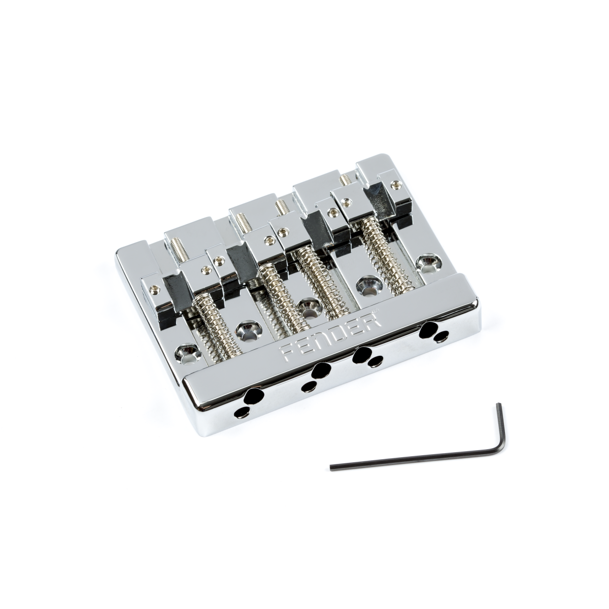 Fender® HiMass™ 4-String Bass Bridge Assembly With Zinc Saddles, Chrome-0