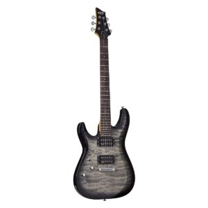 Schecter 448 C-6 Plus LH Guitar, Charcoal Burst-0