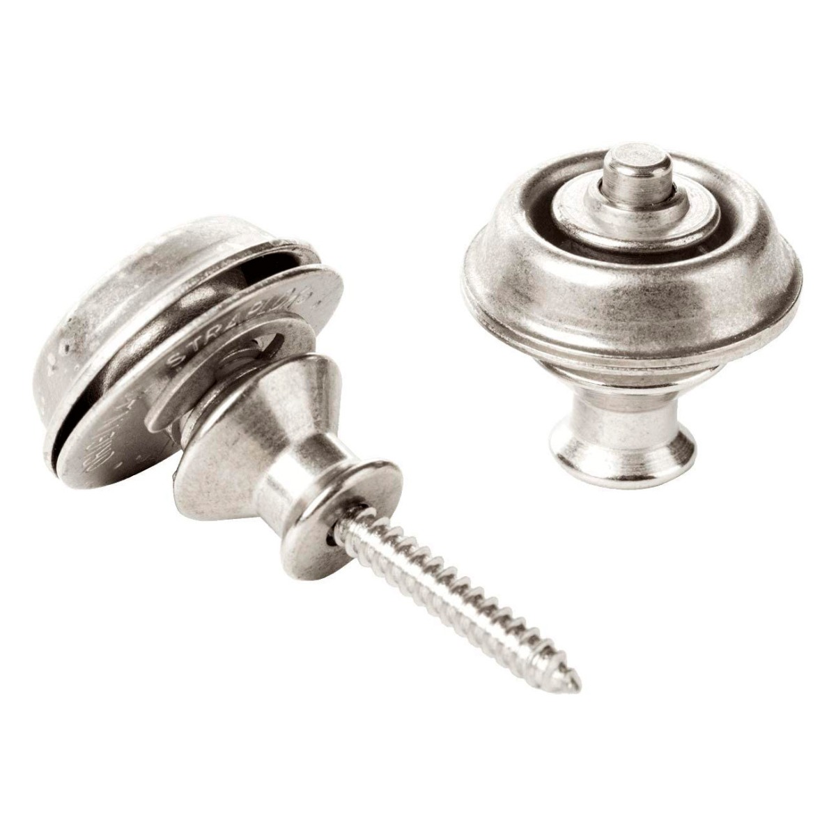 Jim Dunlop Vintage Nickel Dual Design Guitar Strap Locks -0
