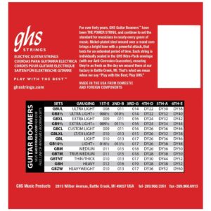 GHS Boomers GBCL Nickel Plated Electric Guitar Strings 9-46-84486