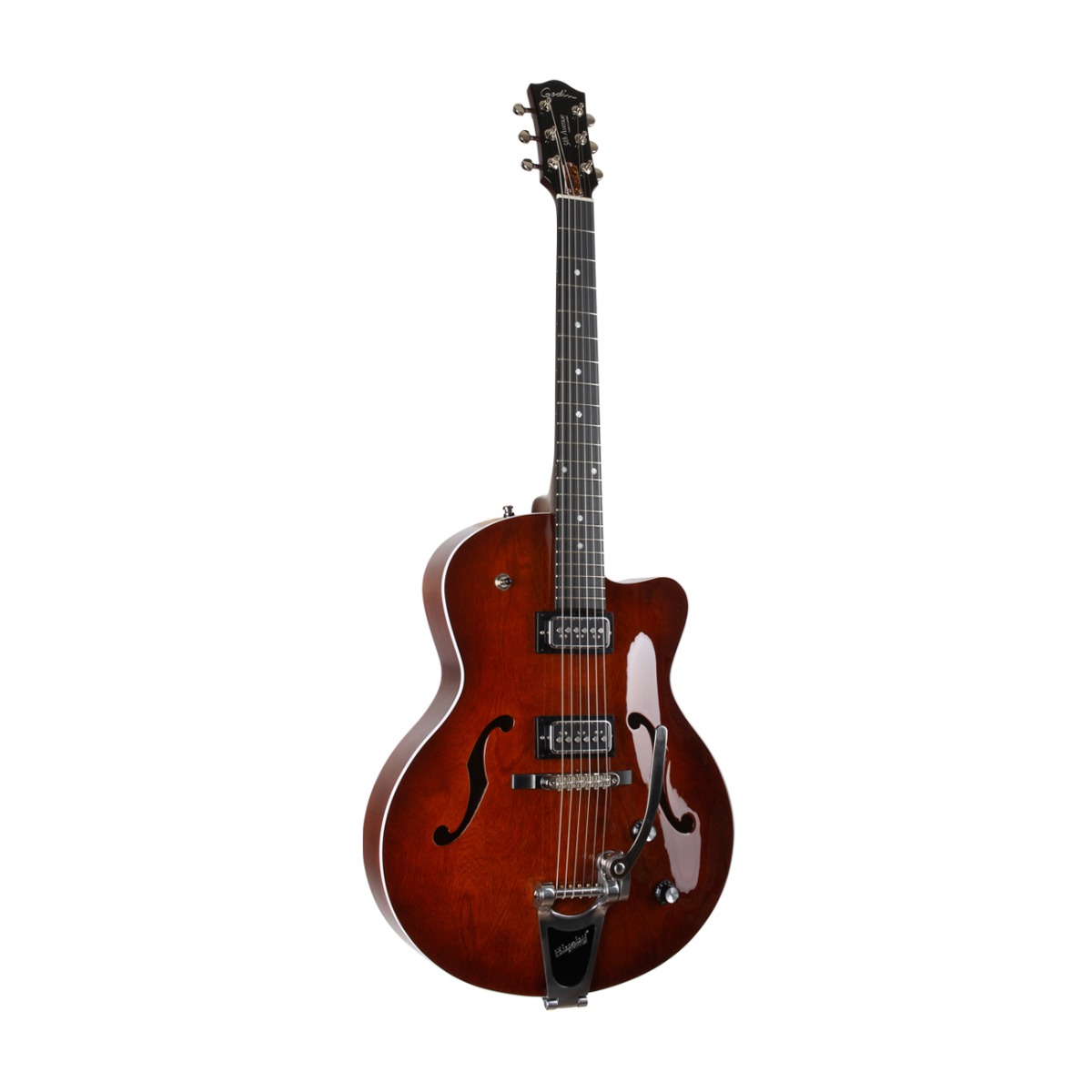 Godin 5th Ave Uptown T-armond Hollowbody Electric Guitar Havana Burst-84515