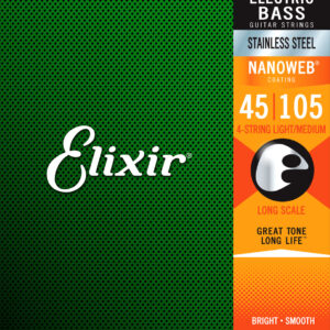 Elixir 14677 Electric Bass Stainless Steel Nanoweb 4 String 45-105-0