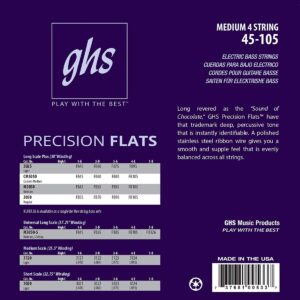 GHS Bass string set, Flatwound, Long Scale Plus, Medium guage-139235