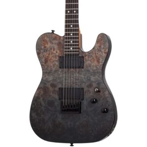Schecter PT Standard 6 String RH Electric Guitar - Black Fade Burst Burl
