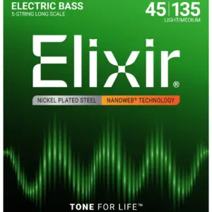 Elixir 14207 Nickel Plated Steel Electric Bass Strings 45-135