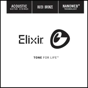 Elixir 15122 80/20 Bronze Acoustic Guitar String .022
